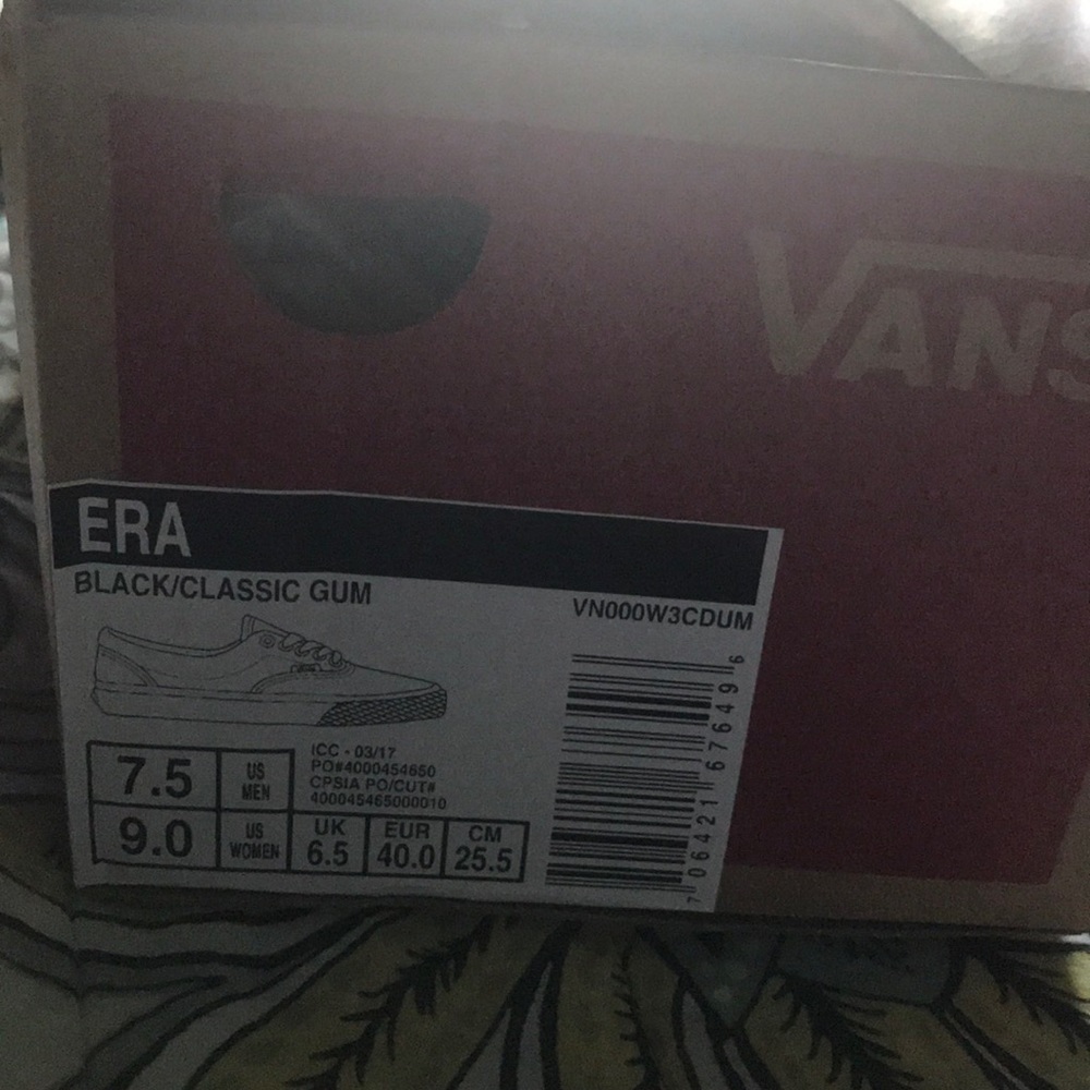 Vans: Black with gum sole